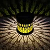 Solar Powered Deck Step Stair Lights Mandalas Theme Waterproof Fence Light Decorative Mandalas Lights for Garden Post Patio Backyard Yard Decor