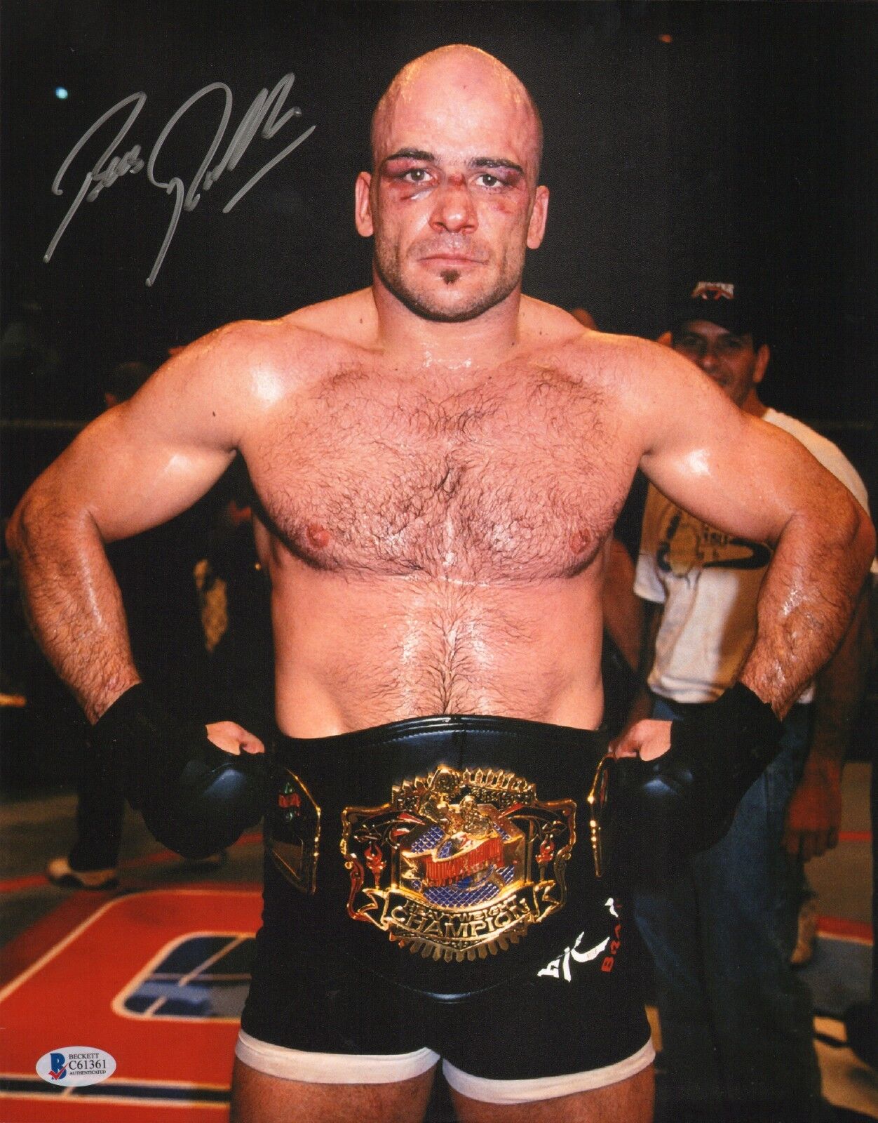 Bas Rutten Signed 11x14 Photo Poster painting BAS Beckett COA UFC 20 1999 Belt Picture Autograph