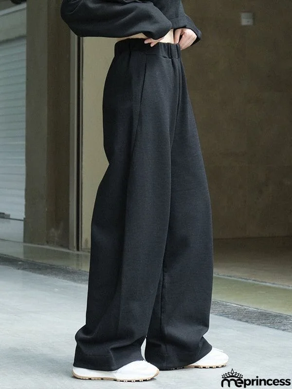 Casual Wide Leg Loose Solid Color Pants