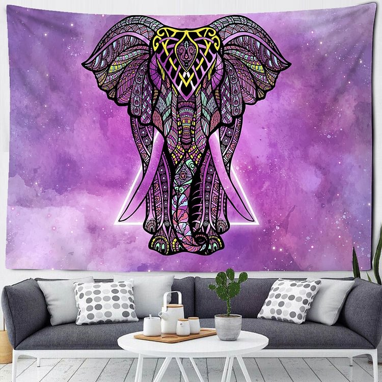 Mandala Pattern Indian Elephant Tapestry Wall Hanging Decor Bohemian Elephant Beach Towel Polyester Thin Blanket Travel Mat