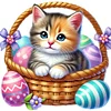 (40*40cm)Easter Egg Cat - Full Round Drill Diamond Painting