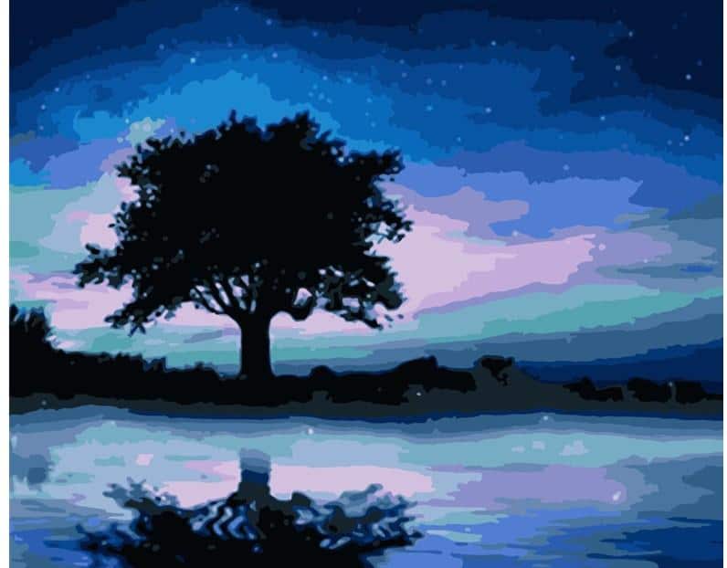 

Starry Tree Nightscape – Paint By Numbers - 40*50CM, 501 Original