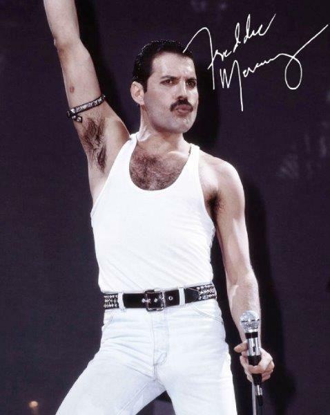 REPRINT - FREDDIE MERCURY Live Aid Queen Autographed Signed 8 x 10 Photo Poster painting Poster