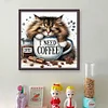 (US Only)Full Embroidery cotton Thread 11CT Printed Cat Cross Stitch Kit Art 40x40cm