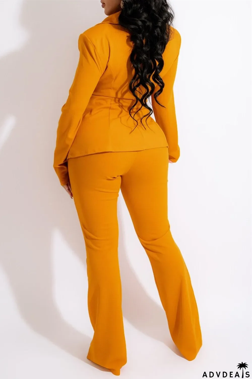 Purple Fashion Casual Solid Bandage Turndown Collar Long Sleeve Two Pieces