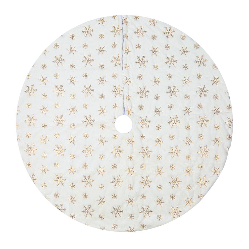 

Snowflake Embroidered Christmas Tree Skirt White New Year Xmas Decor Cover, 90cm, 501 Original
