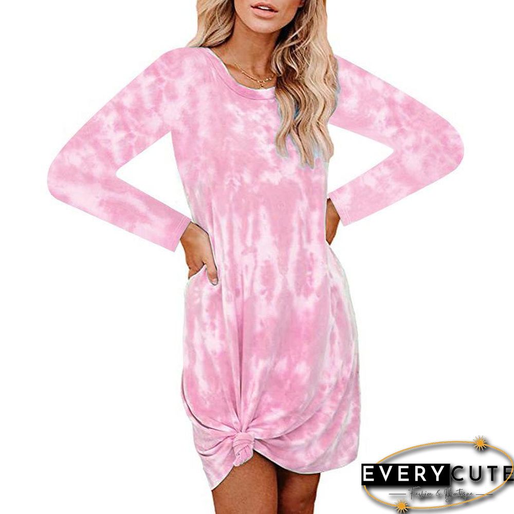 Long Sleeve Printed Shift Dress