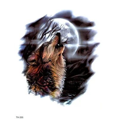 Six Styles Wolf Waterproof Temporary Tattoo Sticker On Body Art Tattoo Fake Tattoo Sleeve Clock Tatouage Henna Tatoo Sleeve