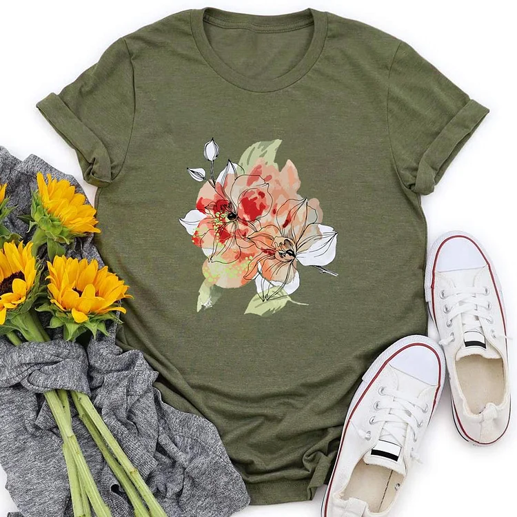 Flower T-Shirt Tee - 01694-Annaletters