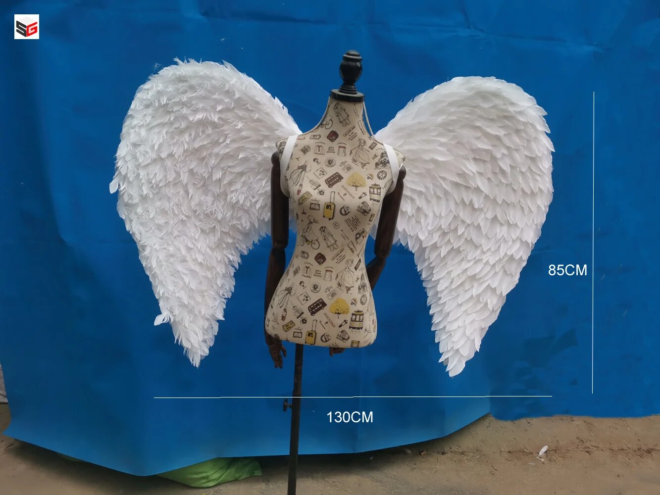 VCshoes Creative Birthday Party Wedding Wall Decoration Props Large White Angel Wings Natural Feather Pure Fairy Wings Can Bend