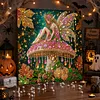 Mushroom Butterfly Girl Framed Special Shape Diamond Painting Kit 25x25cm