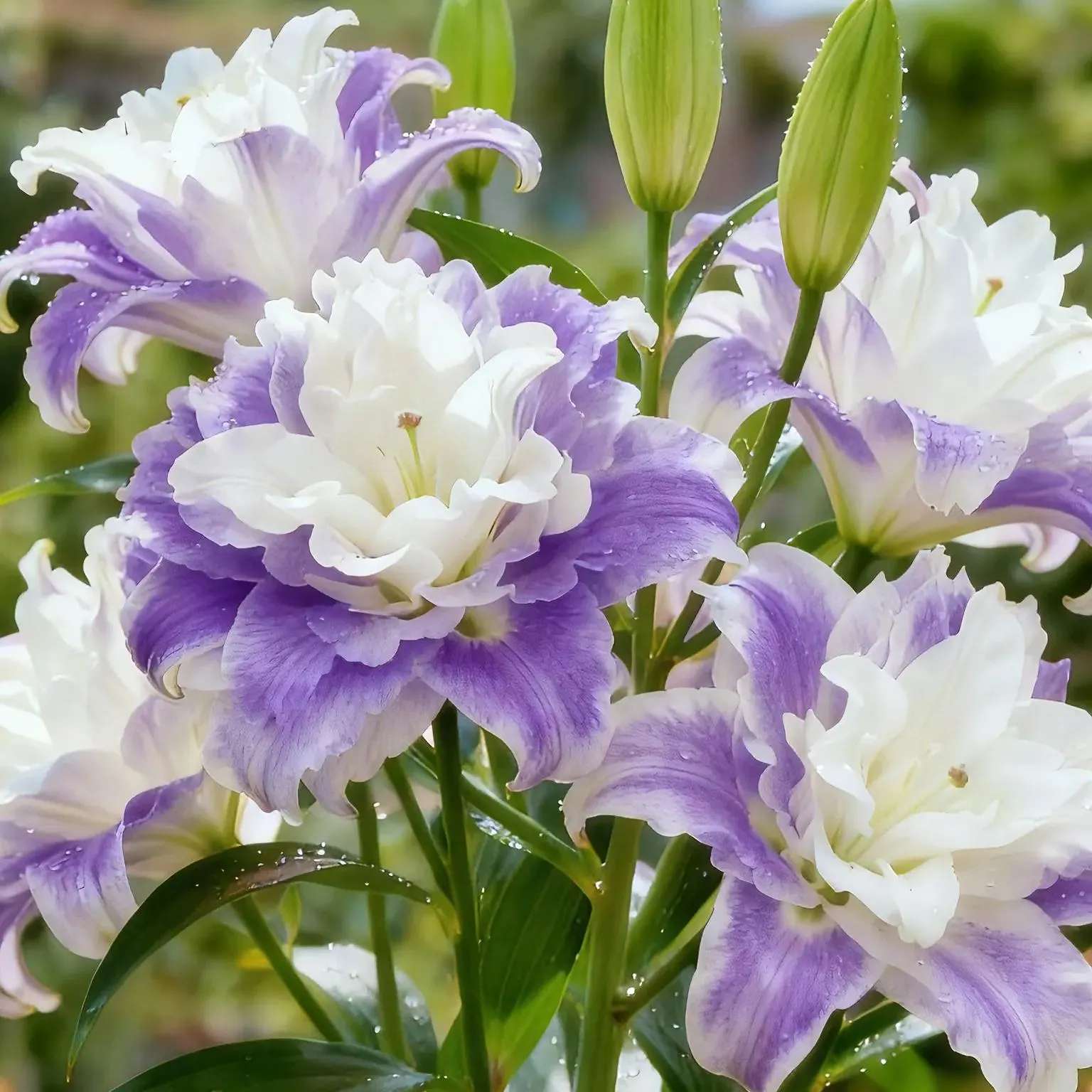 Double-petaled bicolor fragrant lily Bulbs—Fresh and Sweet