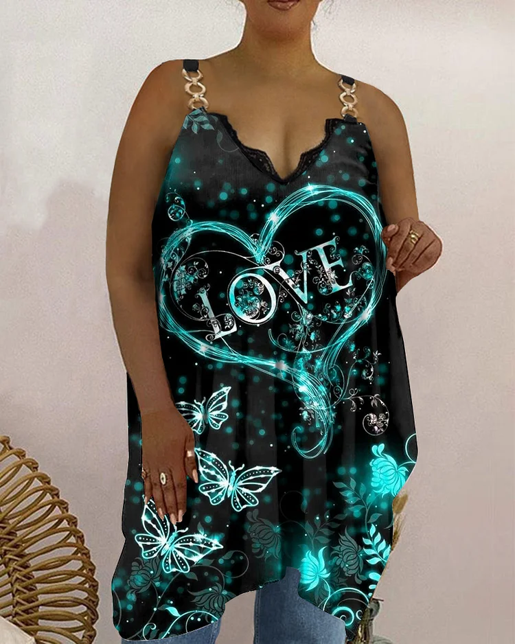 Fashion V-Neck Print Tank Top
