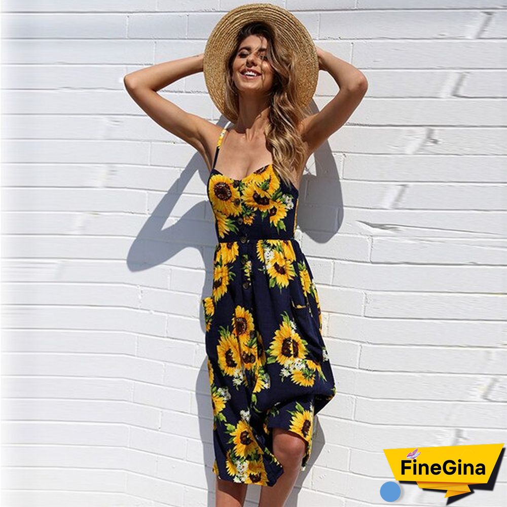 Sexy Suspender Button Backless Dress Women Y2k Dress Summer Clothing For Women Vestidos De Mujer