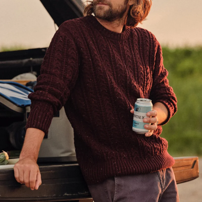 Men's Seawool Fisherman Crewneck Sweater