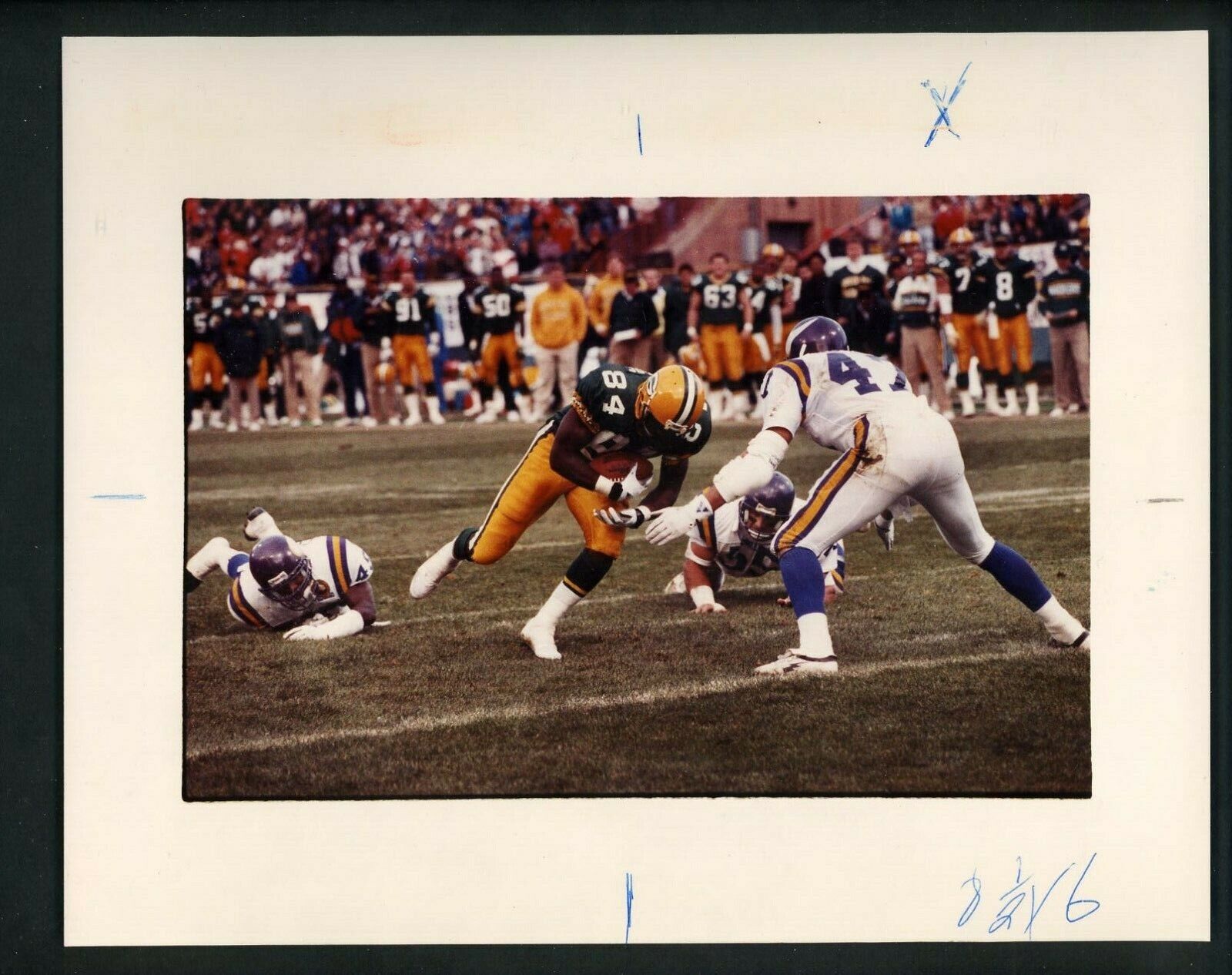 Sterling Sharpe scores winning touchdown 1989 Press Photo Poster painting Green Bay Packers