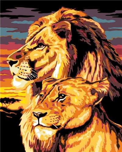 

Lion And Son – Paint By Numbers - 40*50CM, 501 Original