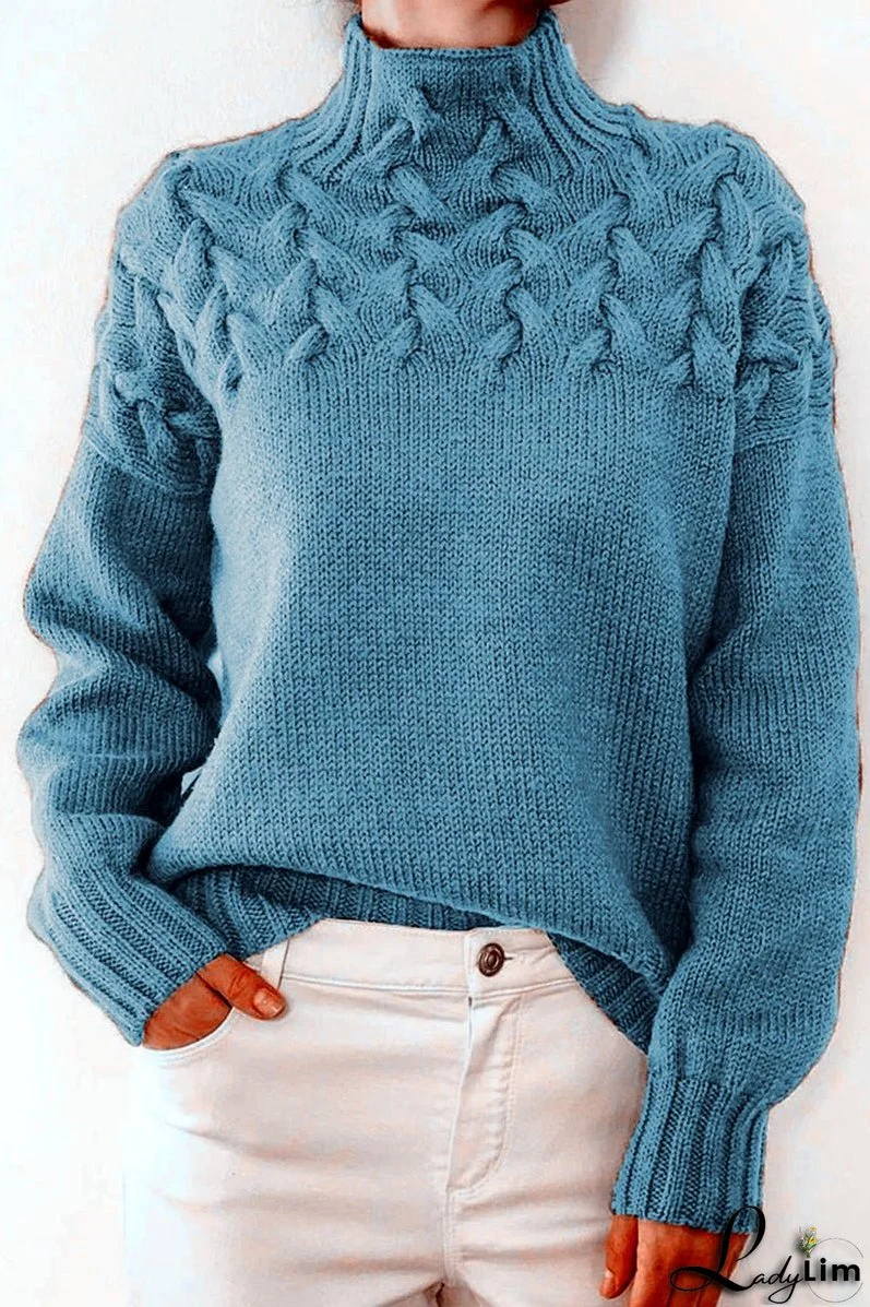 Casual Solid Weave Turtleneck Sweaters(11 Colors)