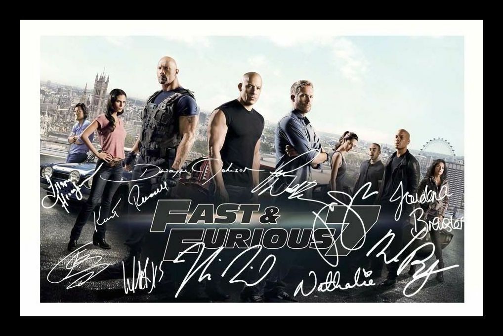 Fast & Furious 7 Cast Autograph Signed & Framed Photo Poster painting 1