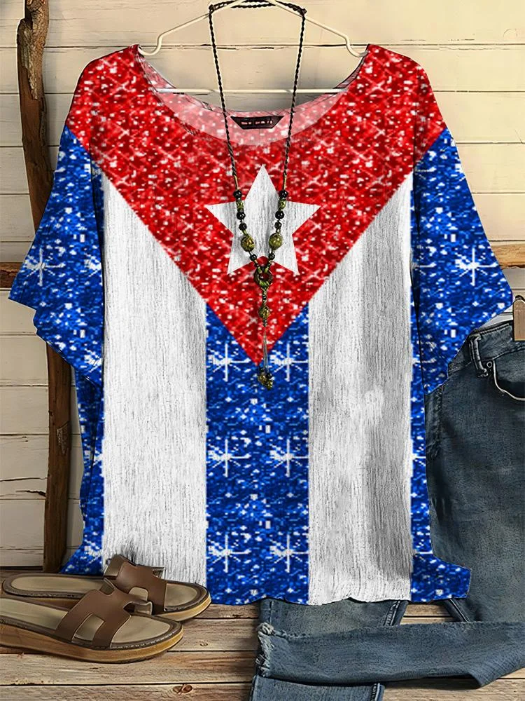 Women's New Geometric Graphic Printing Round Neck Half-sleeve T-shirt