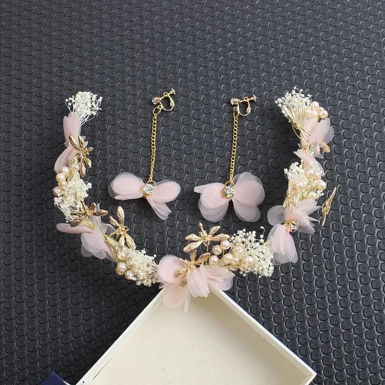 Pink/White Elegant Babysbreath Flower Headband SP1711049