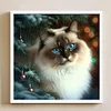 Christmas Cat - 11CT Stamped Cross Stitch 45*45cm/17.72*17.72in