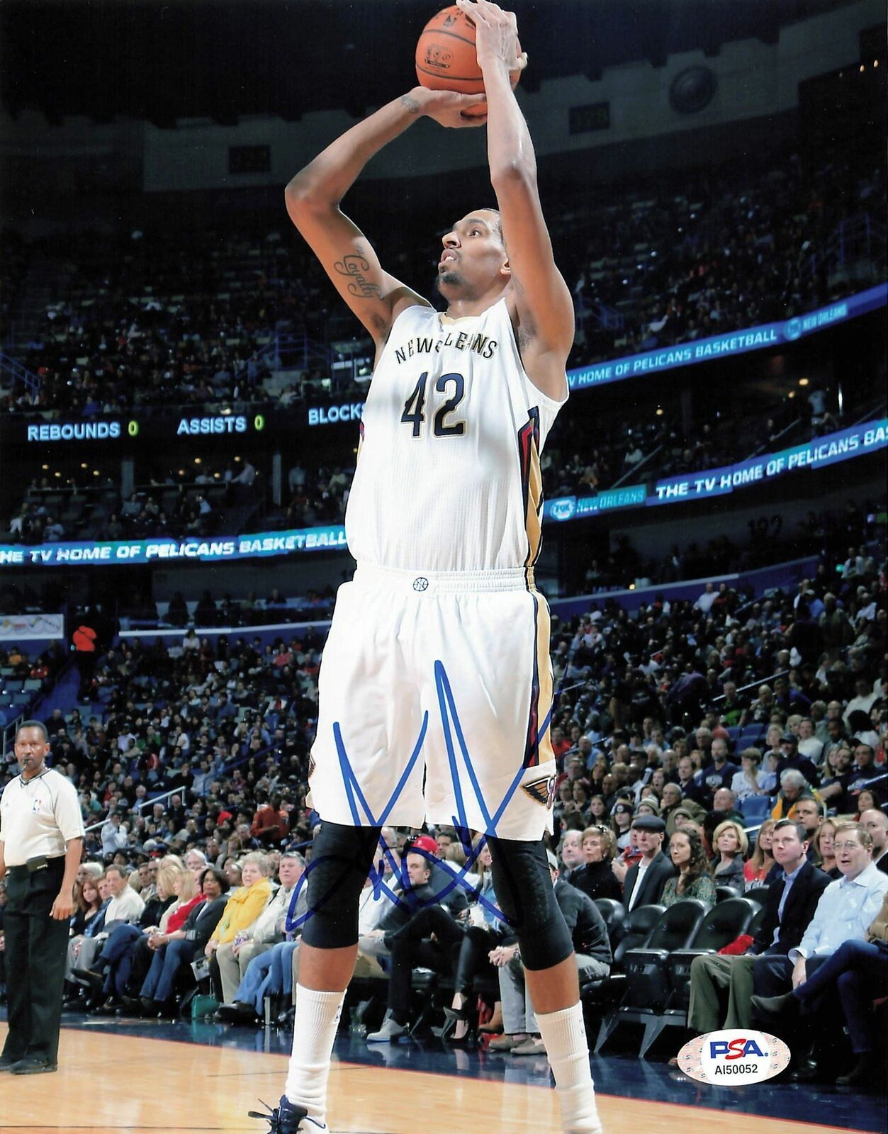 Alexis Ajinca signed 8x10 Photo Poster painting PSA/DNA New Orleans Pelicans Autographed