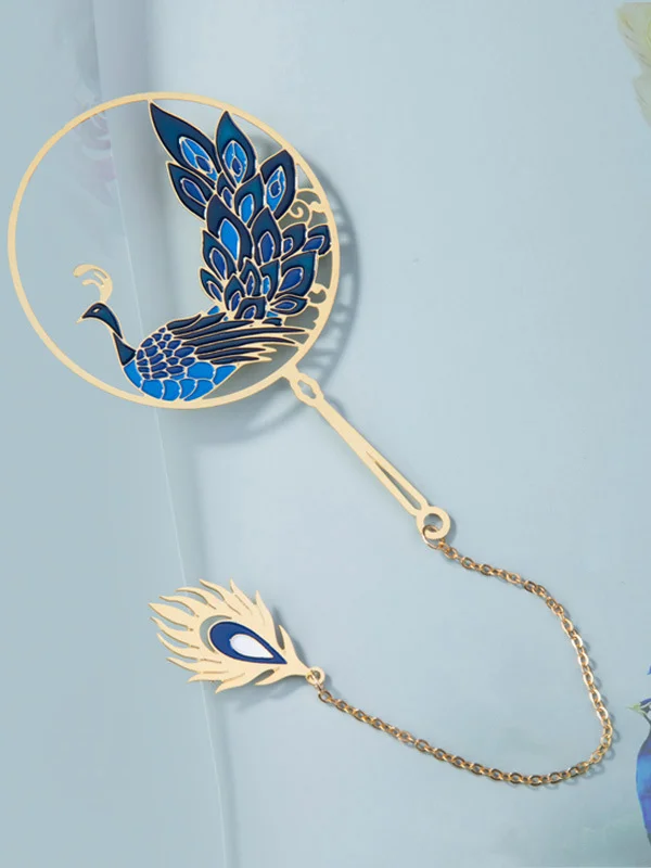 Exquisite Peacock Hollow Bookmark