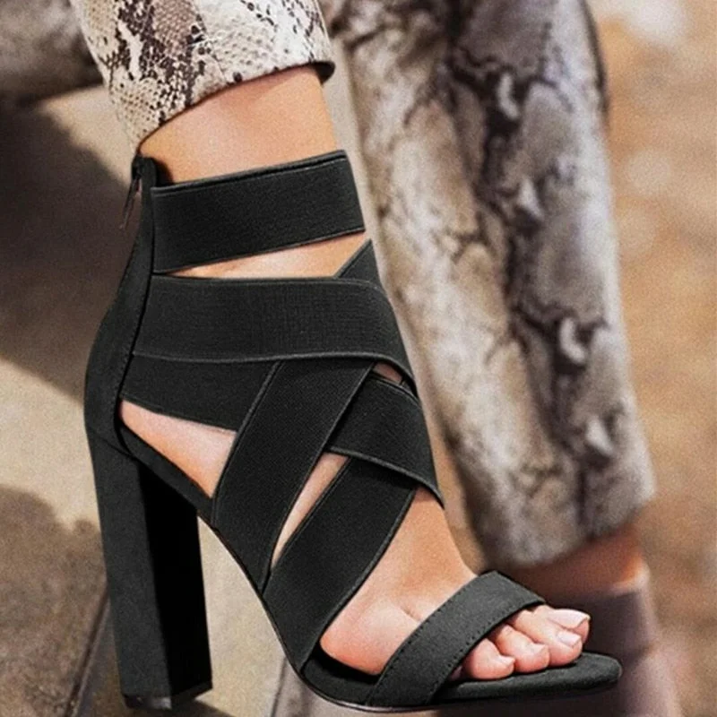 New Style Fashion Ladies Summer Sexy High Heel Party Shoes Ladies Open Toe Thick With Women's High Heels Sandal