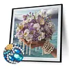 Seaside Pansy Beaded Bouquet Special Shaped 5D DIY Partial Drill Diamond Painting Kits for Adults Beginners Home Decor Diamonds Dots Gem Art Kits 11.81 X11.81inch