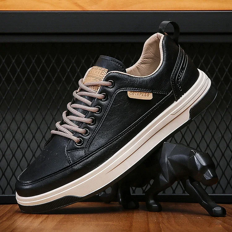 Zapatos casuales de cuero genuino para hombres