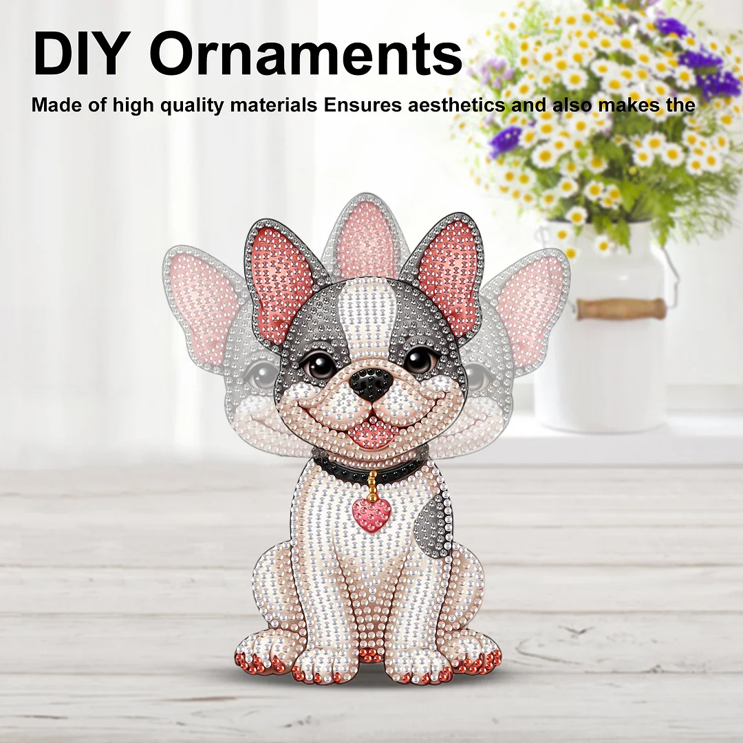 2D Flat DIY Dog Acrylic Shaking Head Diamond Painting Tabletop Ornaments Kit