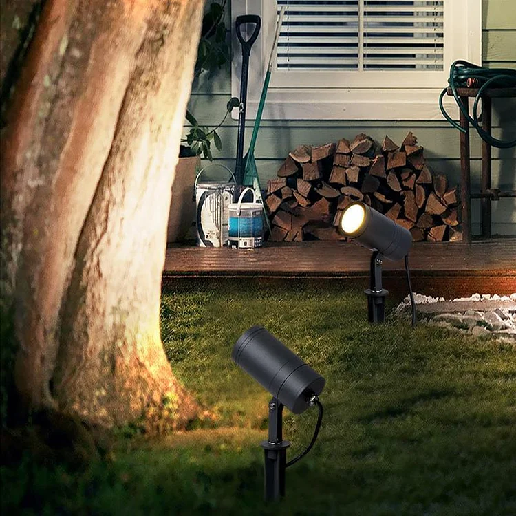 Adjustable Round Aluminum LED Waterproof Black Modern Tree Spotlights - Appledas