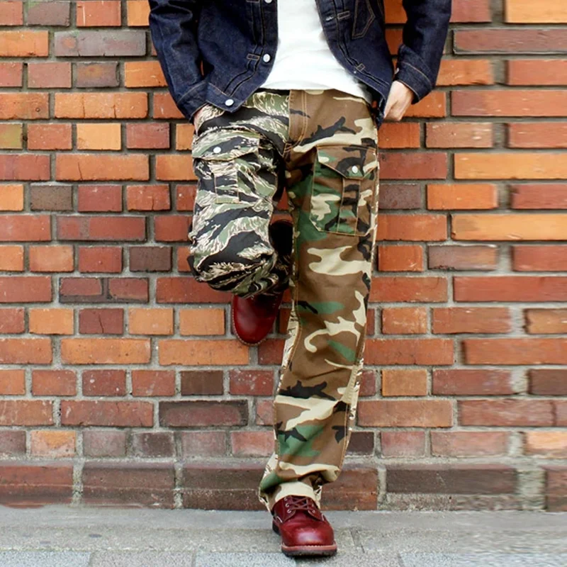 Retro Stitching Multi-combination Camouflage Pants