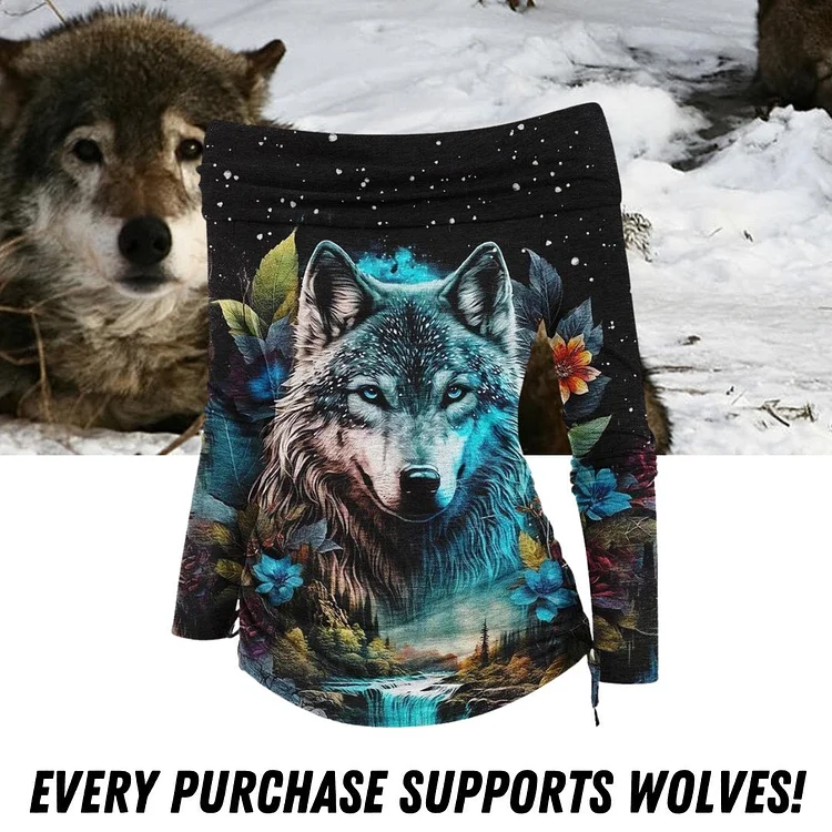 Wolf Mission Off Shoulder Top