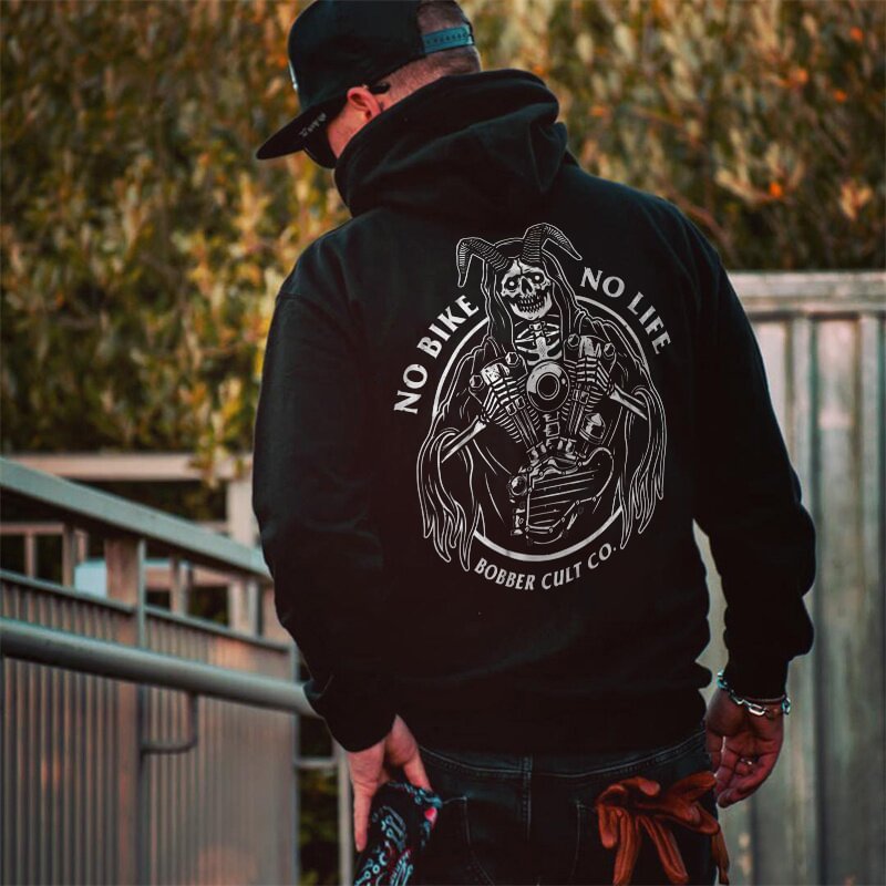 UPRANDY No Bike No Life Printed Men's Casual Hoodie -  UPRANDY