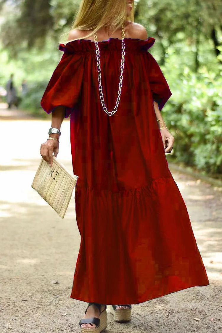 Casual Elegant Solid Make Old Off the Shoulder Princess Dresses socialshop