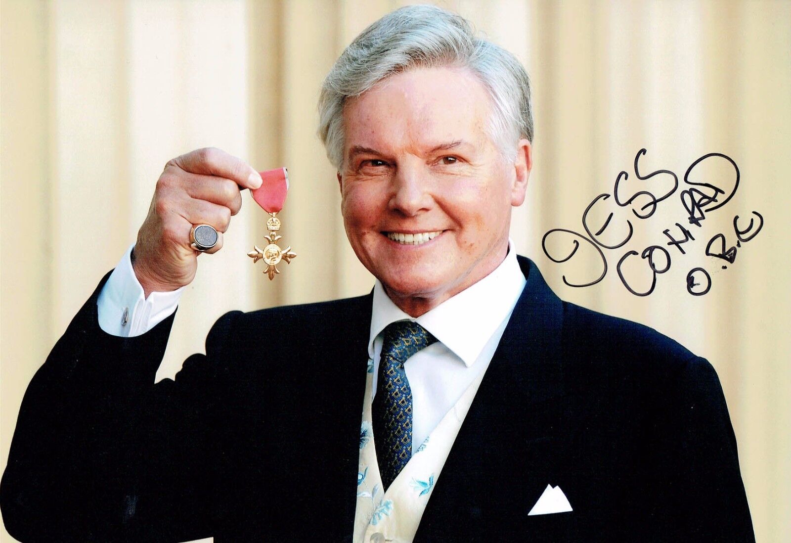 Jess CONRAD OBE Musician SIGNED 12x8 Photo Poster painting B AFTAL Autograph COA Singer Actor