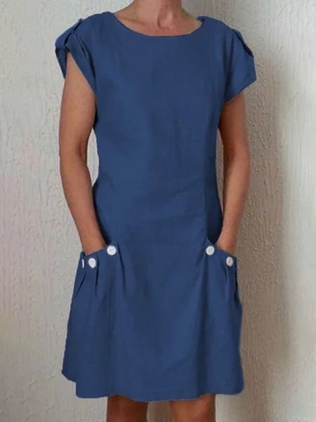 Pocket Button Straight Skirt