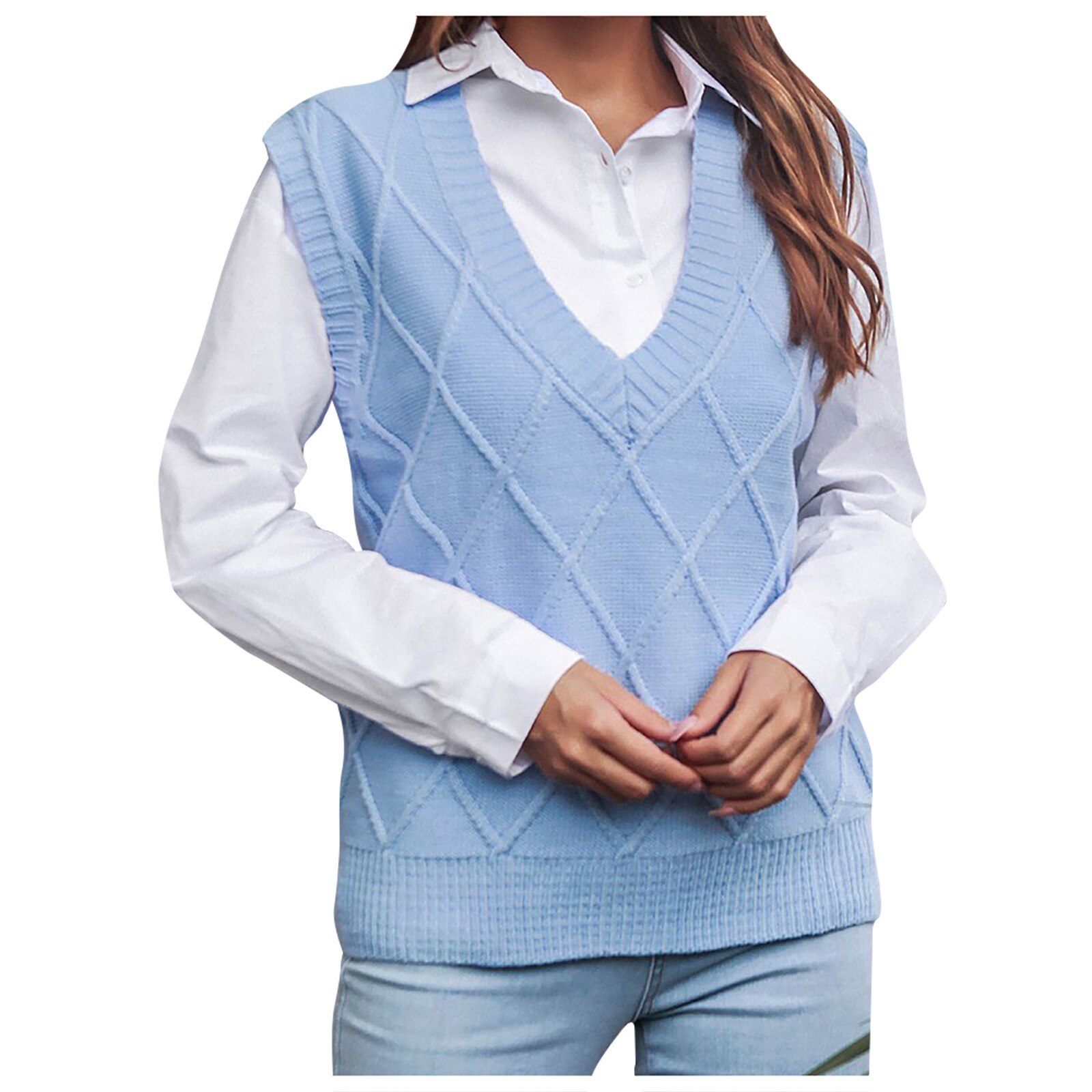 Women's Casual Solid Color Sleeveless Sweater Vest