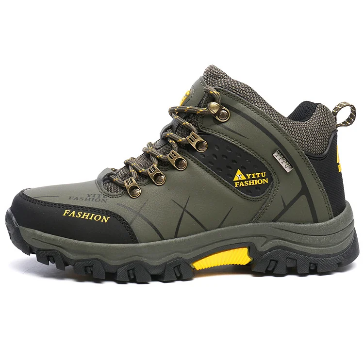 Men's Waterproof Leather Warm Outdoor Hiking Boots Work Shoes Winter Snow Shoes Radinnoo.com