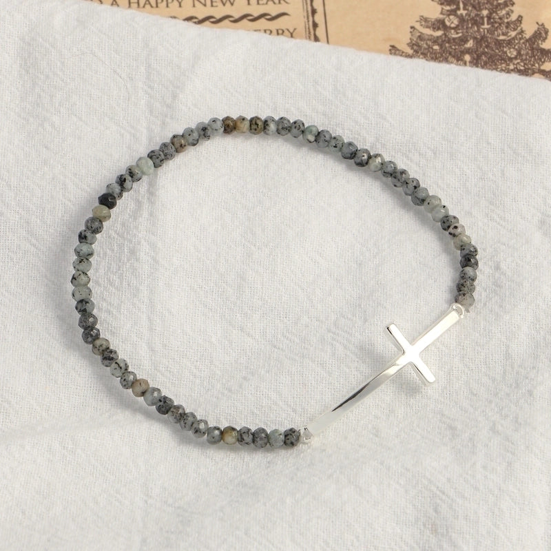 Minimalist Cross Beaded Copper Bracelets