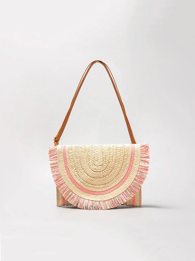 Handwoven Straw Bag: Clutch & Crossbody