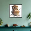 Peinture diamant hibou-foret rond-30*30cm