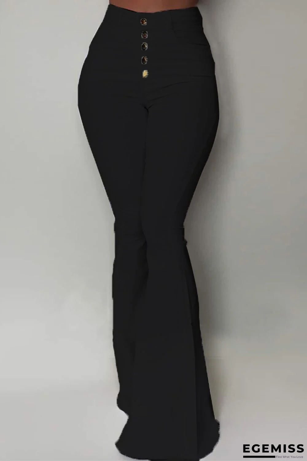 Black Sexy Solid Color High Waist Bag Hip Bell Pants | EGEMISS
