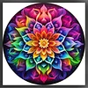 (US Only)Full Embroidery cotton Thread 11CT Printed Mandala Cross Stitch Kit 40x40cm