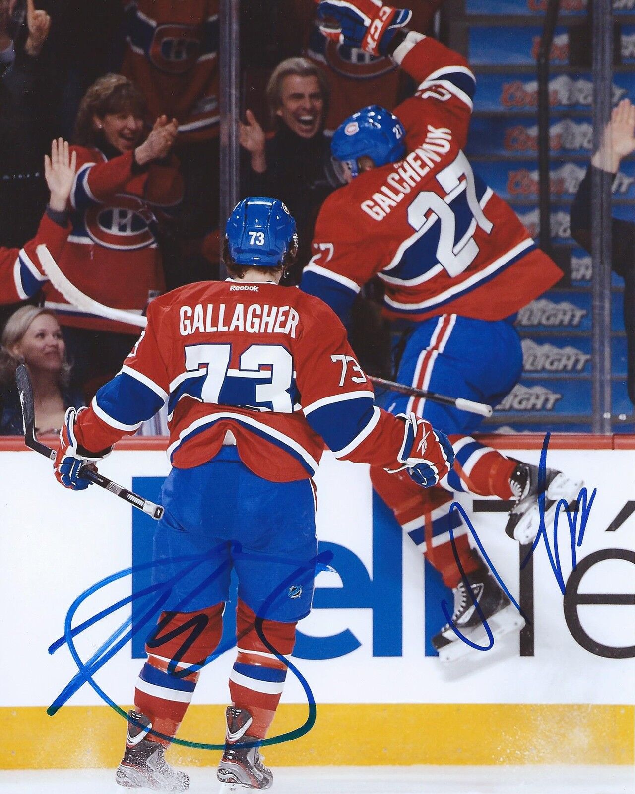 Brendan Gallagher & Alex Galchenyuk Montreal Canadiens Signed 8x10 Photo Poster painting COA