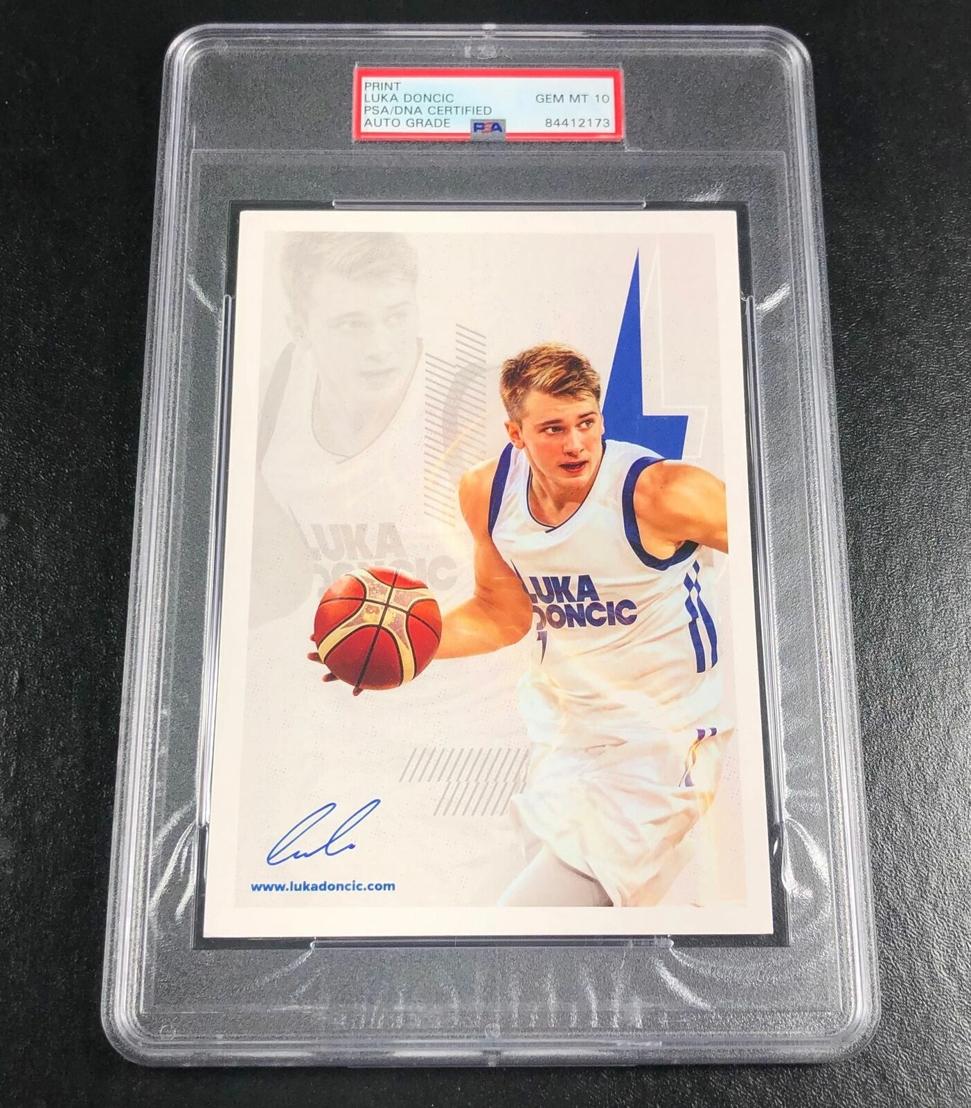 Luka Doncic Signed Photo Poster painting PSA Encapsulated Auto 10 Gem Mint Mavericks