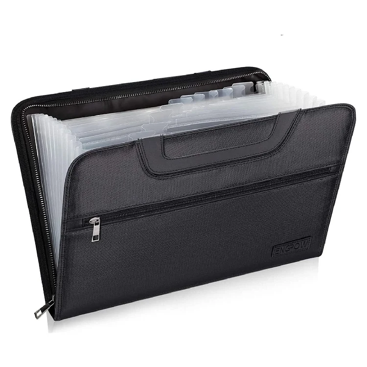 Expanding File Folder with Portable-Handle Document Organizer Briefcase Business Filing Bag A4 and Letter Size 13 Pockets