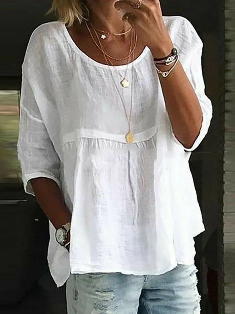 Loose Casual Solid Color Short Sleeve T-Shirt